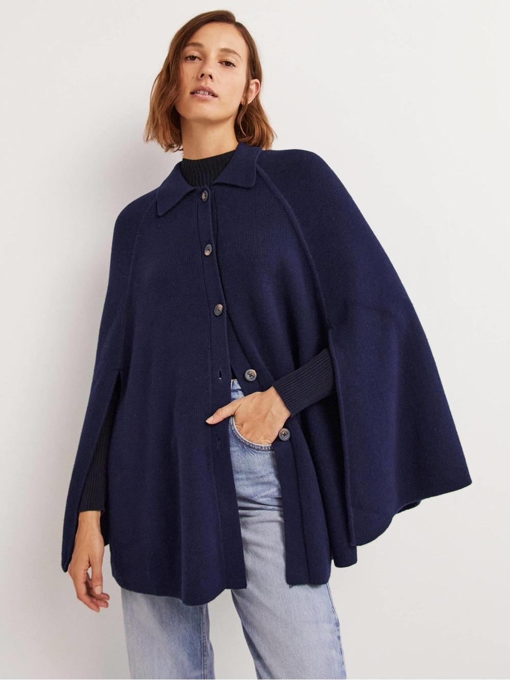 NWT Boden Navy Cape Coatigan size small